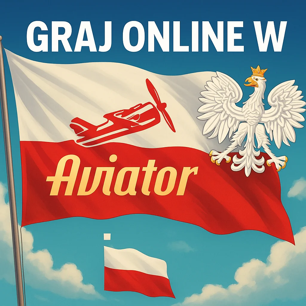 Polska flaga na tle rozgrywki w Aviator symbolizująca legalność